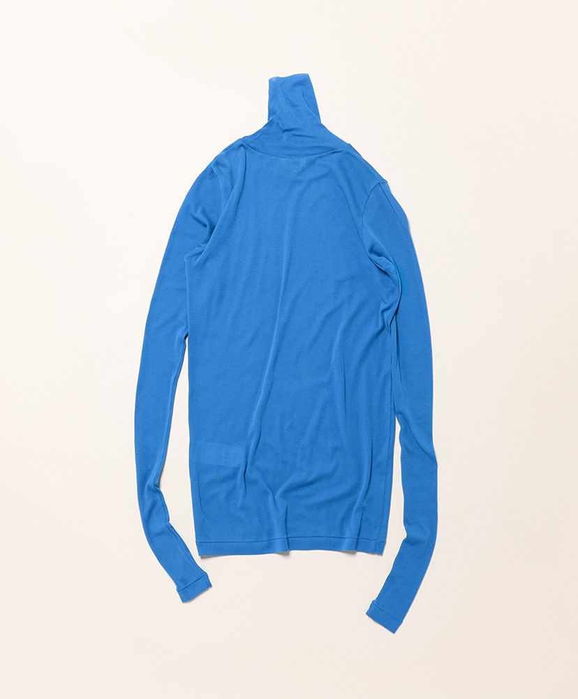 Super High Gauge Sheer Rib Turtle Neck L/S Tee(1(WOMEN) Blue
