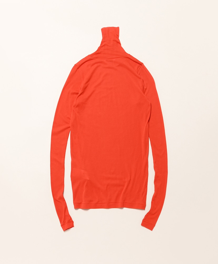 Super High Gauge Sheer Rib Turtle Neck L/S Tee Red/レッド 1(WOMEN)