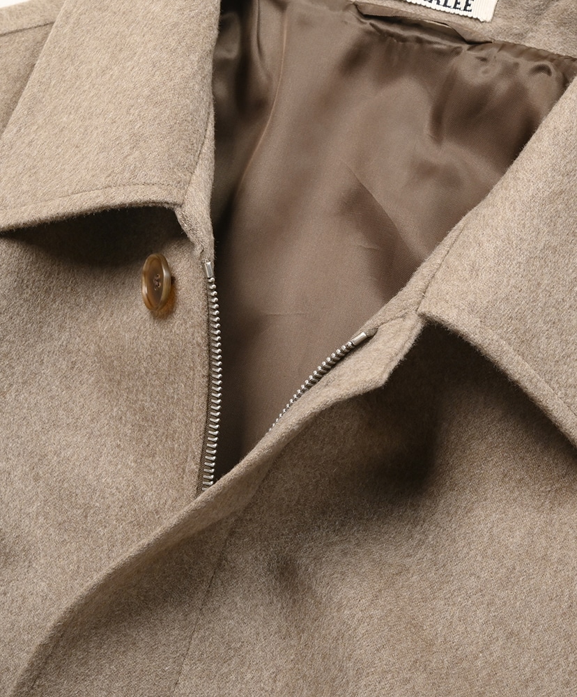 Cashmere Moleskin Zip Blouson Top Brown Beige/トップブラウンベージュ 4(MEN)