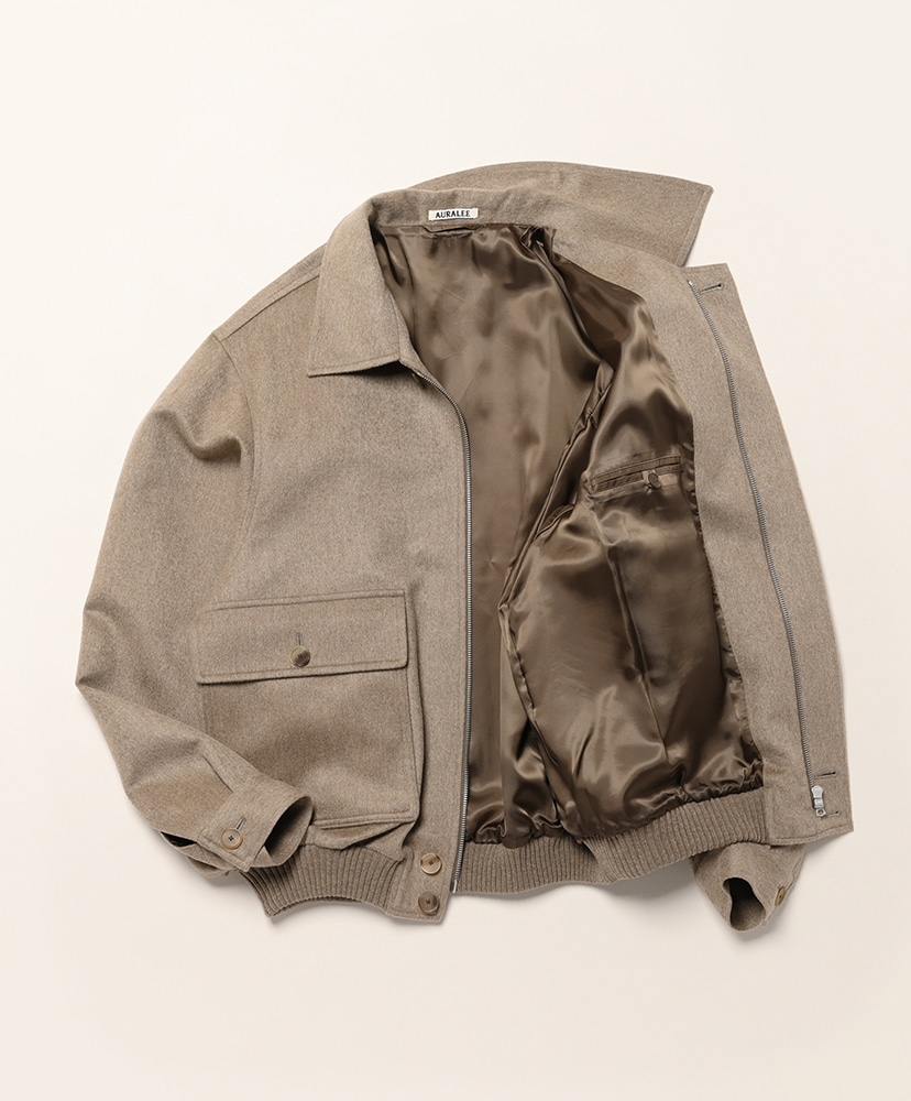 Cashmere Moleskin Zip Blouson Top Brown Beige/トップブラウンベージュ 4(MEN)