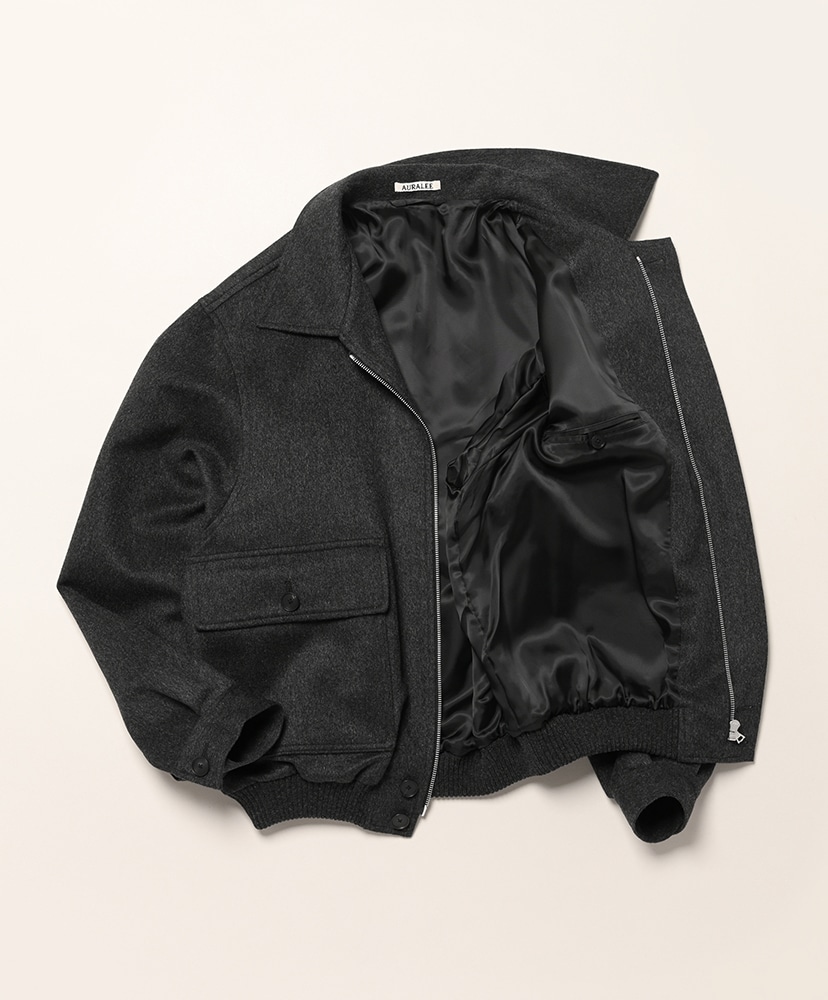Cashmere Moleskin Zip Blouson Top Charcoal/トップチャコール 3(MEN)