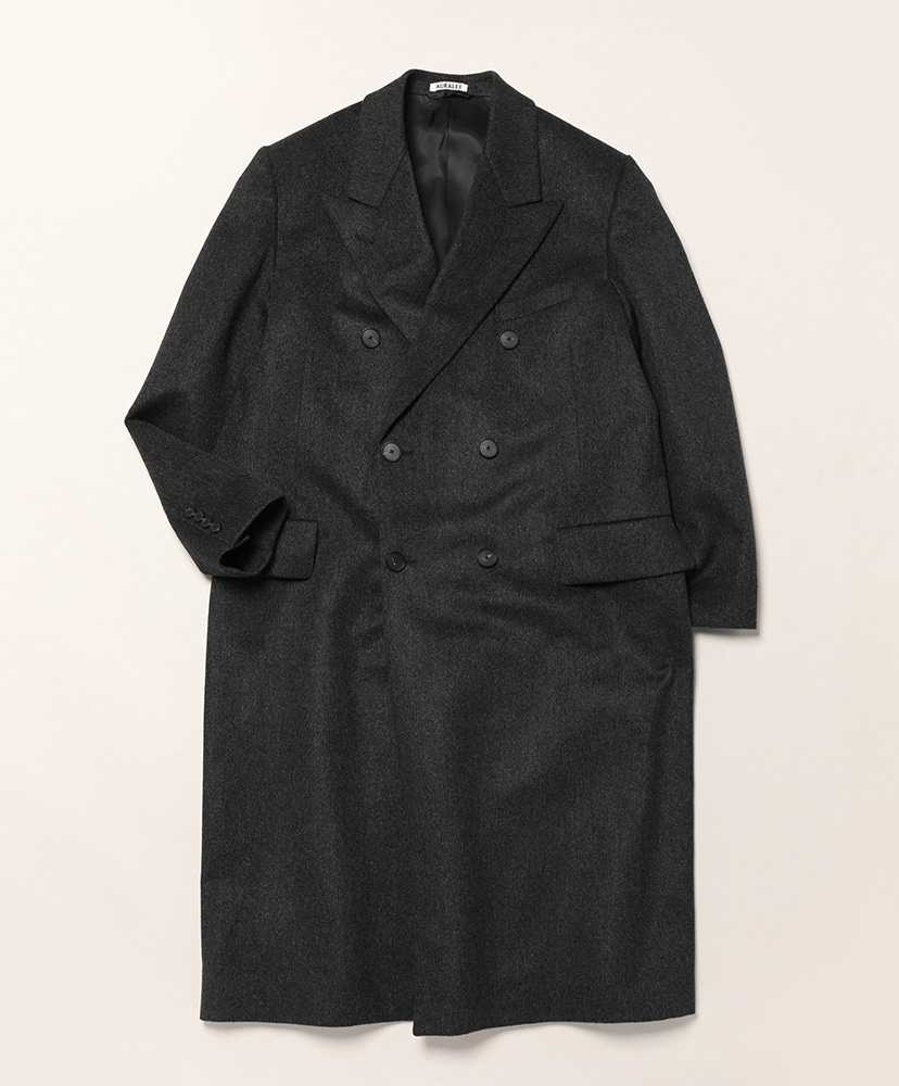 Cashmere Moleskin Double-Breasted Coat(3(MEN) Top Charcoal/トップ