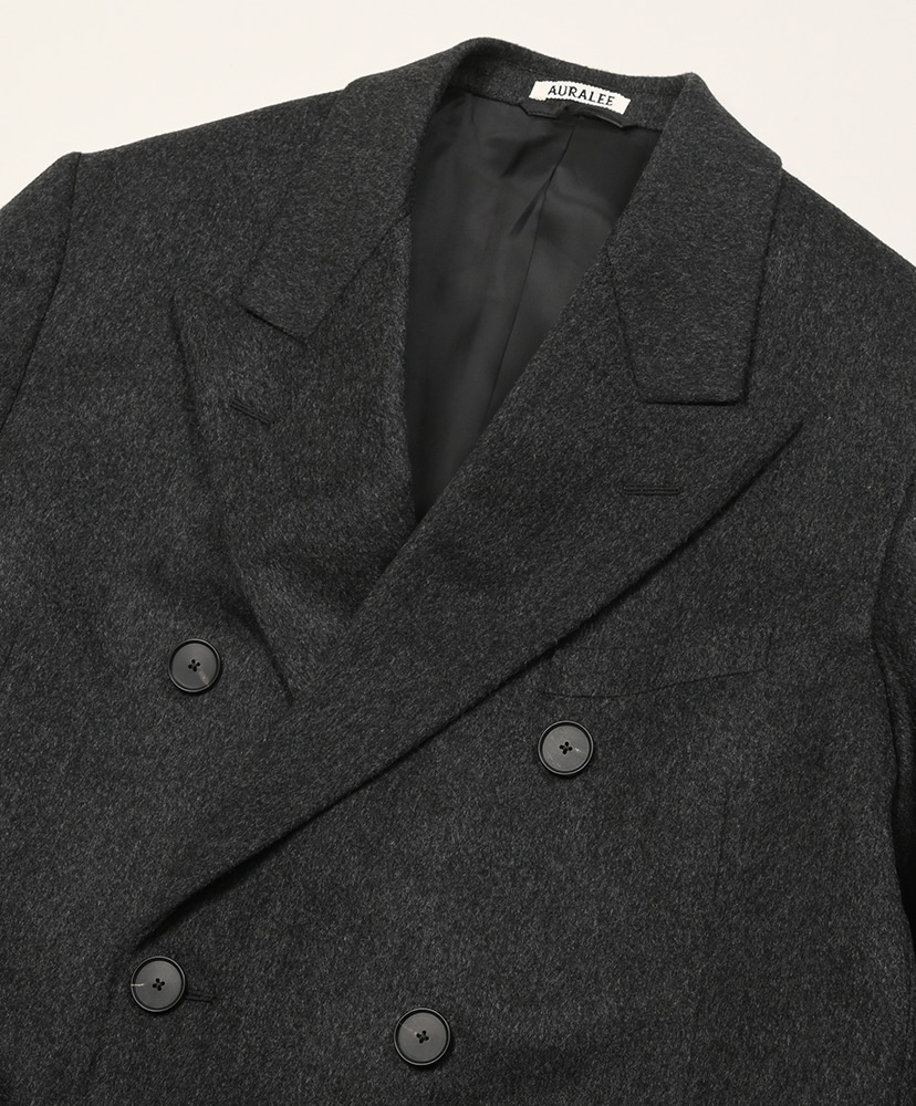 Cashmere Moleskin Double-Breasted Coat(3(MEN) Top Charcoal/トップ