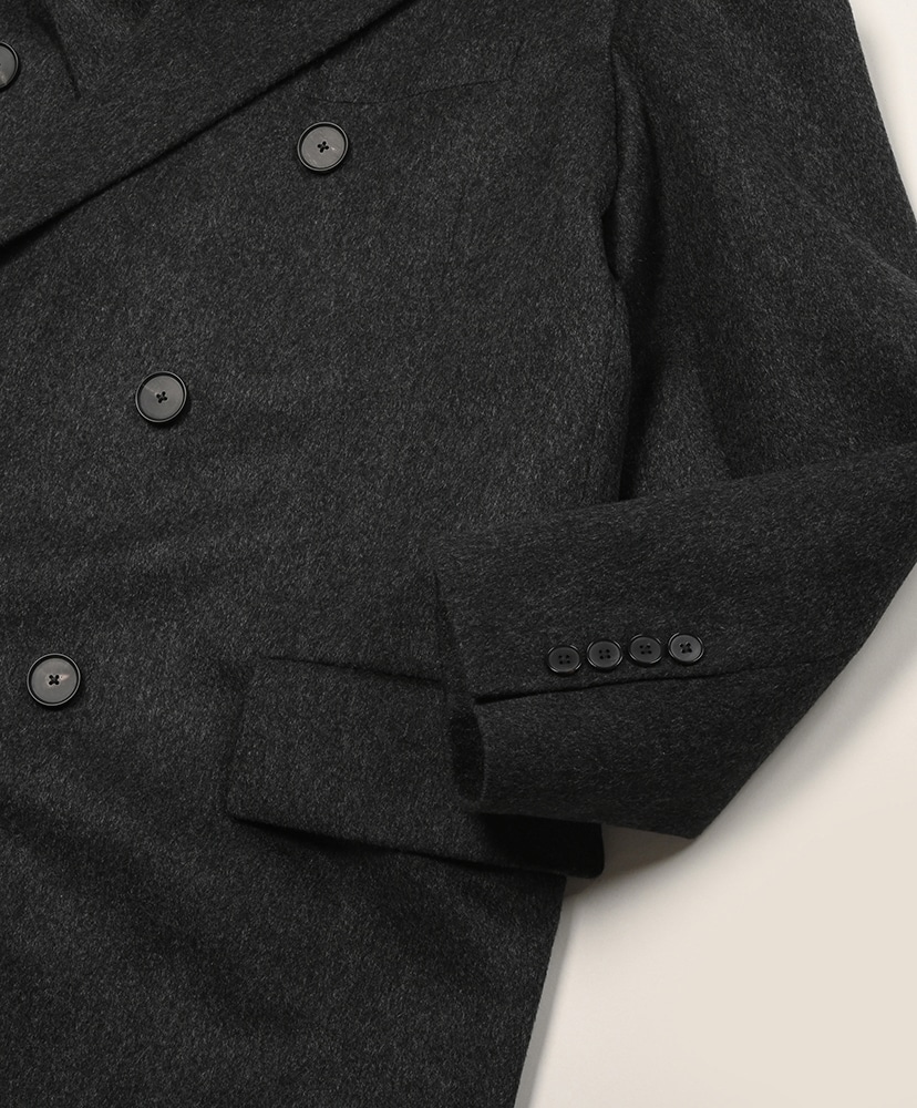 Cashmere Moleskin Double-Breasted Coat(3(MEN) Top Charcoal/トップ