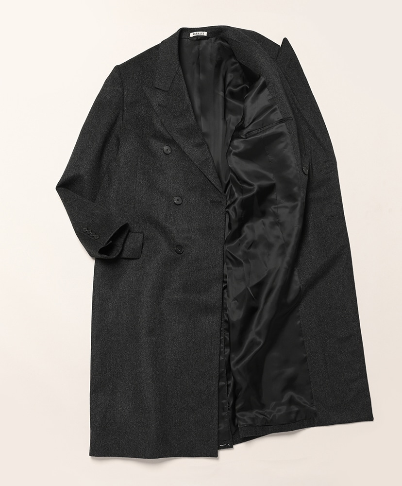 Cashmere Moleskin Double-Breasted Coat(3(MEN) Top Charcoal/トップ