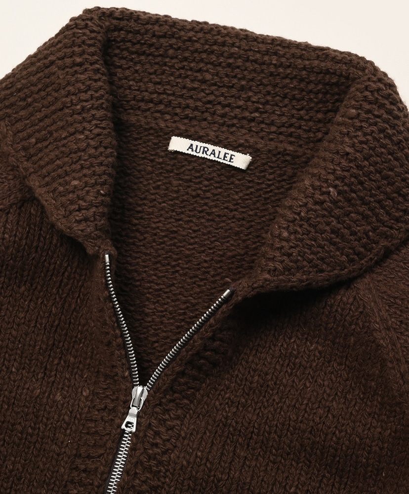 Wool Low-Gauge Knit Zip Cowichan Brown Gradation/ブラウングラデーション 3(MEN)