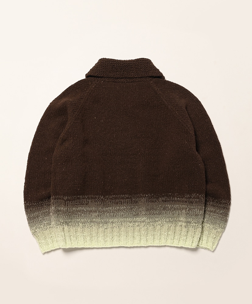 Wool Low-Gauge Knit Zip Cowichan Brown Gradation/ブラウングラデーション 3(MEN)