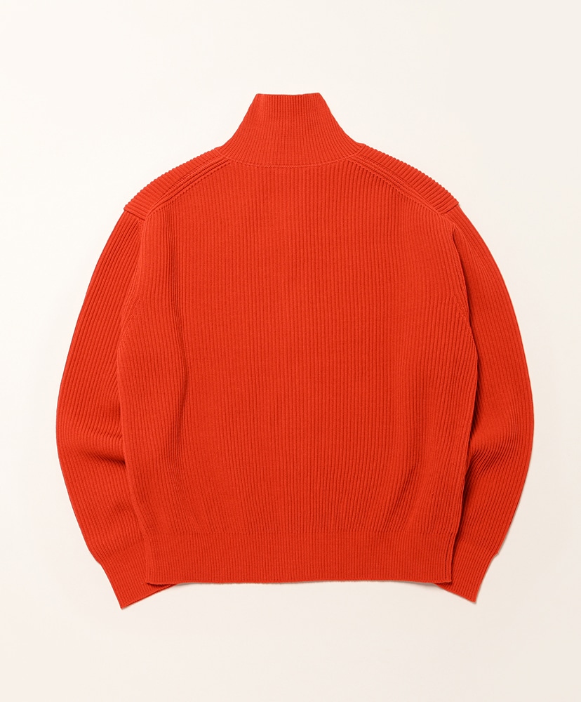 Super Fine Wool Rib Knit Zip Cardigan Red/レッド 3(MEN)