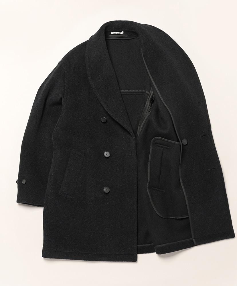 Wool Herringbone Shawl Collar Coat Dark Charcoal/ダークチャコール 3(MEN)