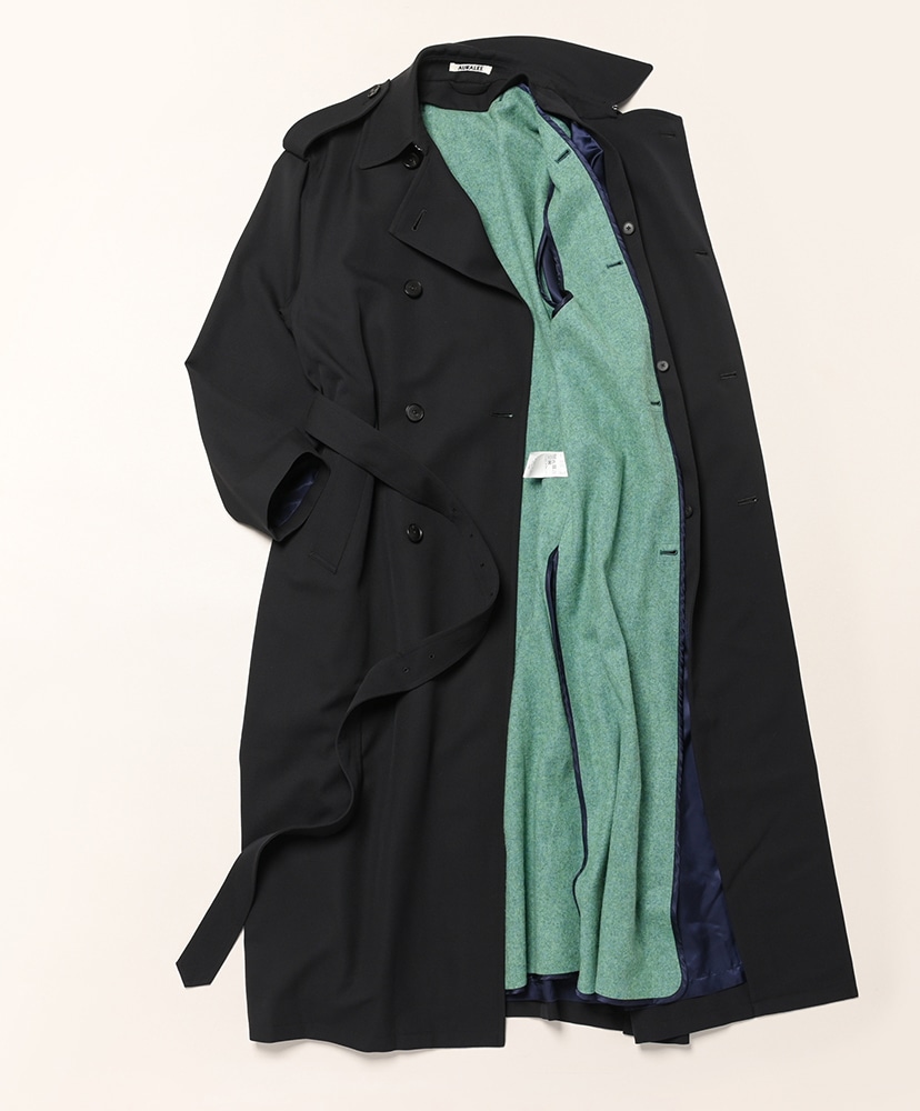 Ultra Fine Wool Trench Coat With Detachable Liner Dark Navy×Mix Green/ダークネイビー×ミックスグリーン 0(WOMEN)