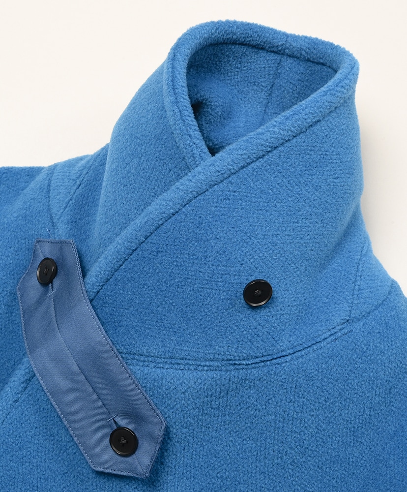 Wool Herringbone Shawl Collar Coat Cerulean Blue / セルリアンブルー 0(WOMEN)