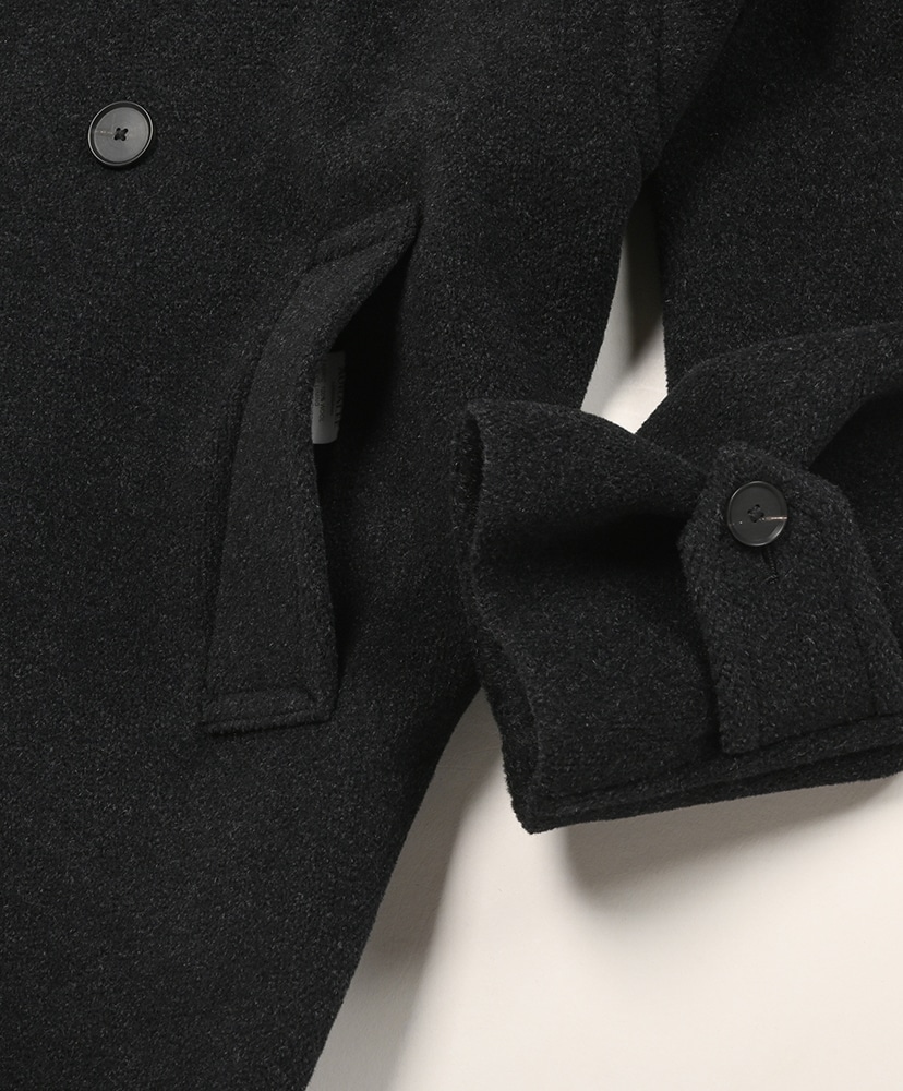 Wool Herringbone Shawl Collar Coat Dark Charcoal / ダークチャコール 0(WOMEN)