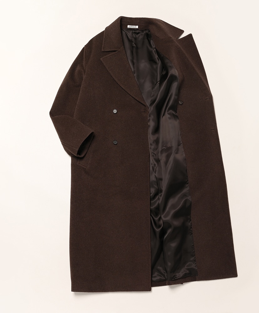 Super Fine Wool Mosser Double-Breasted Coat Top Brown / トップブラウン 0(WOMEN)
