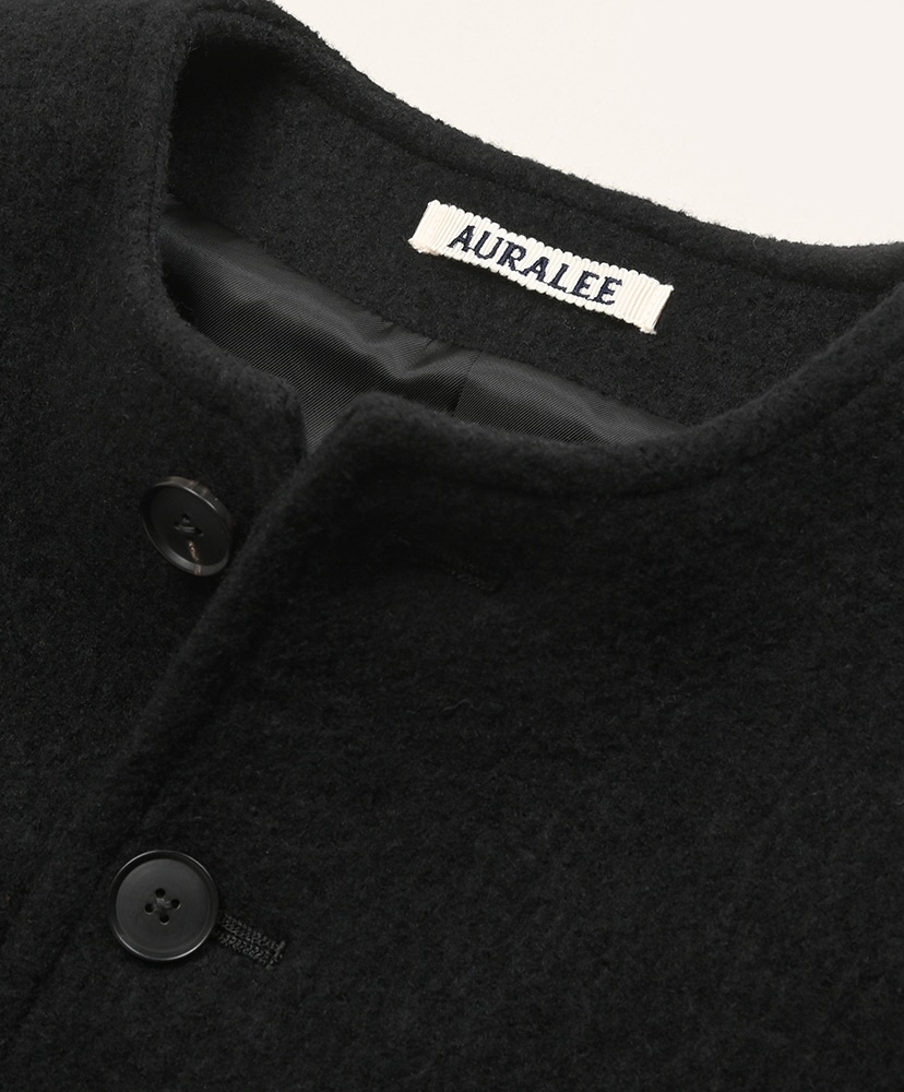 Heavily Fulled Wool Cotton Collarless Jacket Black/ブラック 1(WOMEN)
