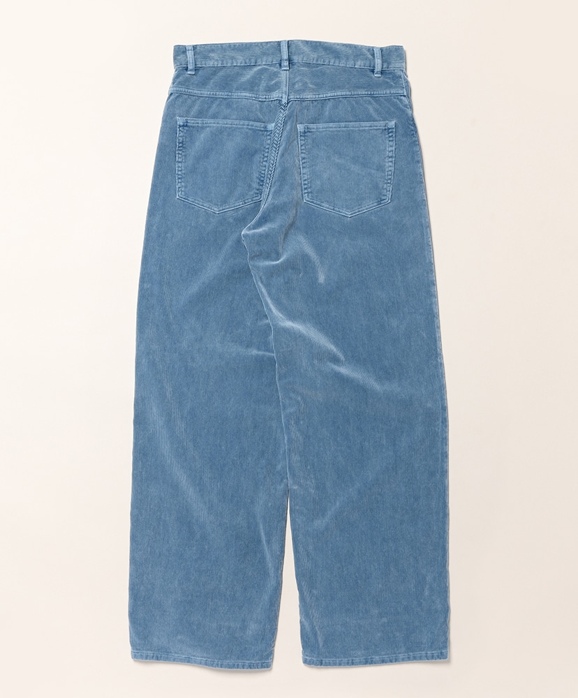 Garment-Dyed Finx Corduroy 5P Wide Pants Dusty Blue/ダスティブルー 3(MEN)