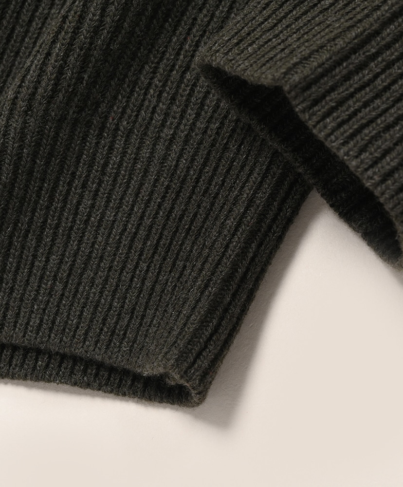 Super Fine Wool Rib Knit P/O Top Dark Olive / トップダークオリーブ 3(MEN)
