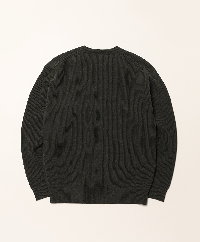 Super Fine Wool Rib Knit P/O Top Dark Olive / トップダークオリーブ 3(MEN)
