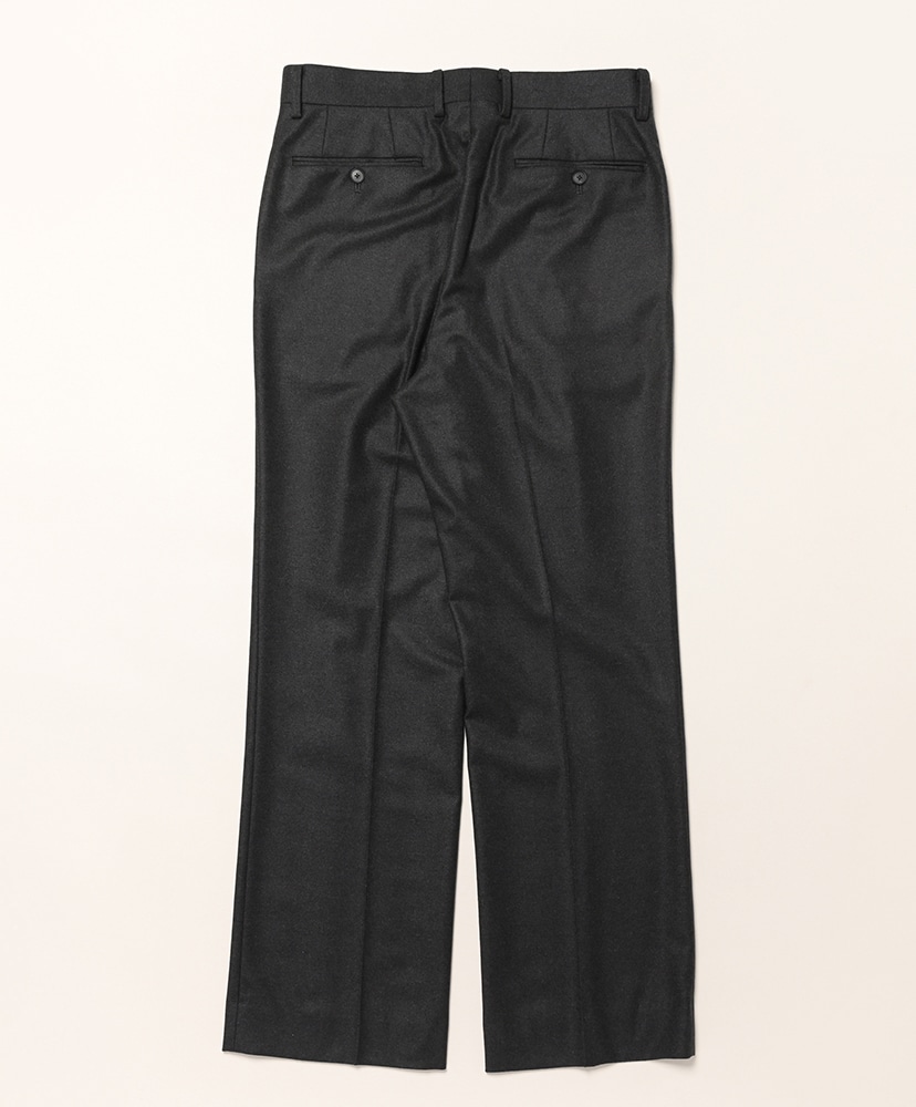 Wool Fulling Flannel One-Tuck Slacks Top Charcoal/トップチャコール 3(MEN)