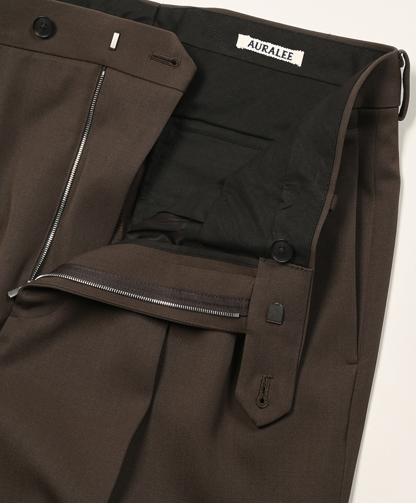 Light Wool Max Gabardine Two-Tuck Slacks Dark Brown/ダークブラウン 3(MEN)