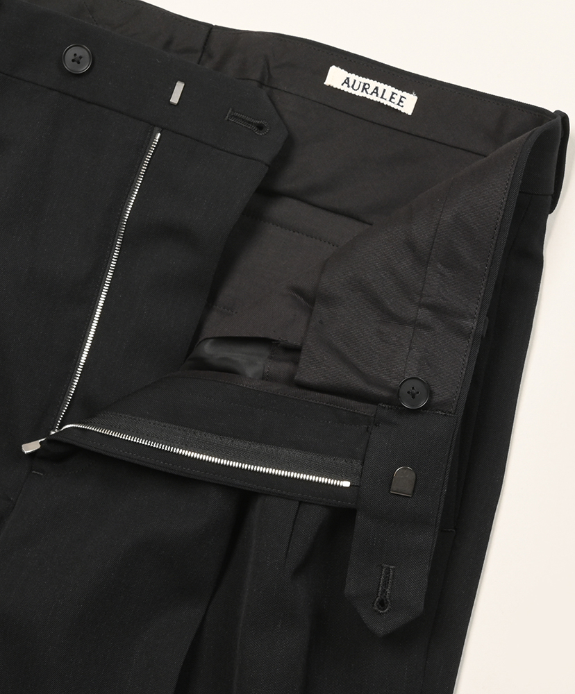 Light Wool Max Gabardine Two-Tuck Slacks Top Black/トップブラック 3(MEN)