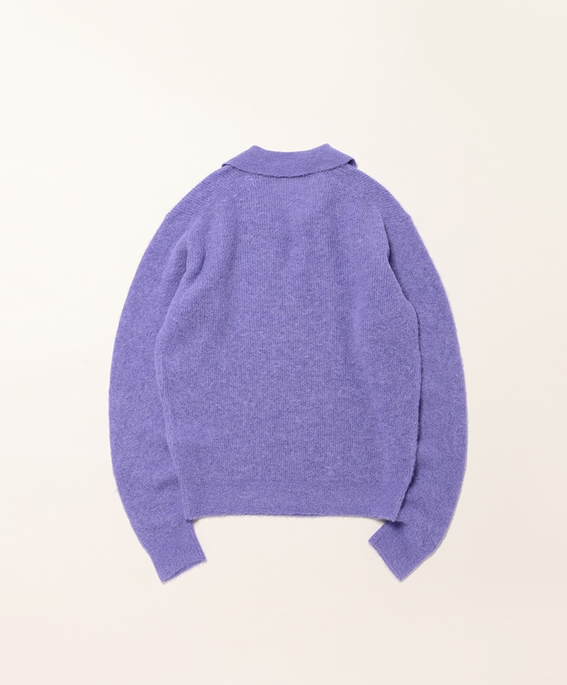 Baby Suri Alpaca Sheer Knit Skipper Polo Purple/パープル 0(WOMEN)