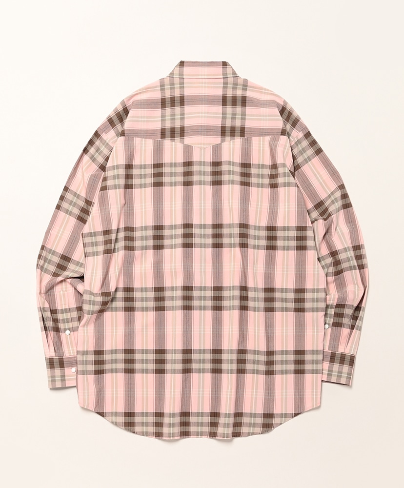 High Twist Cotton Silk Check Shirt Pink Check/ピンクチェック 5(MEN)