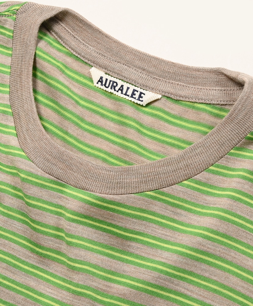 Soft Smooth Wool Stripe Jersey Tee Green Stripe/グリーンストライプ 3(MEN)