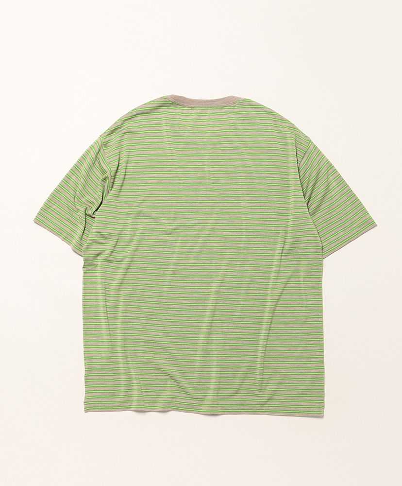 Soft Smooth Wool Stripe Jersey Tee Green Stripe/グリーンストライプ 3(MEN)