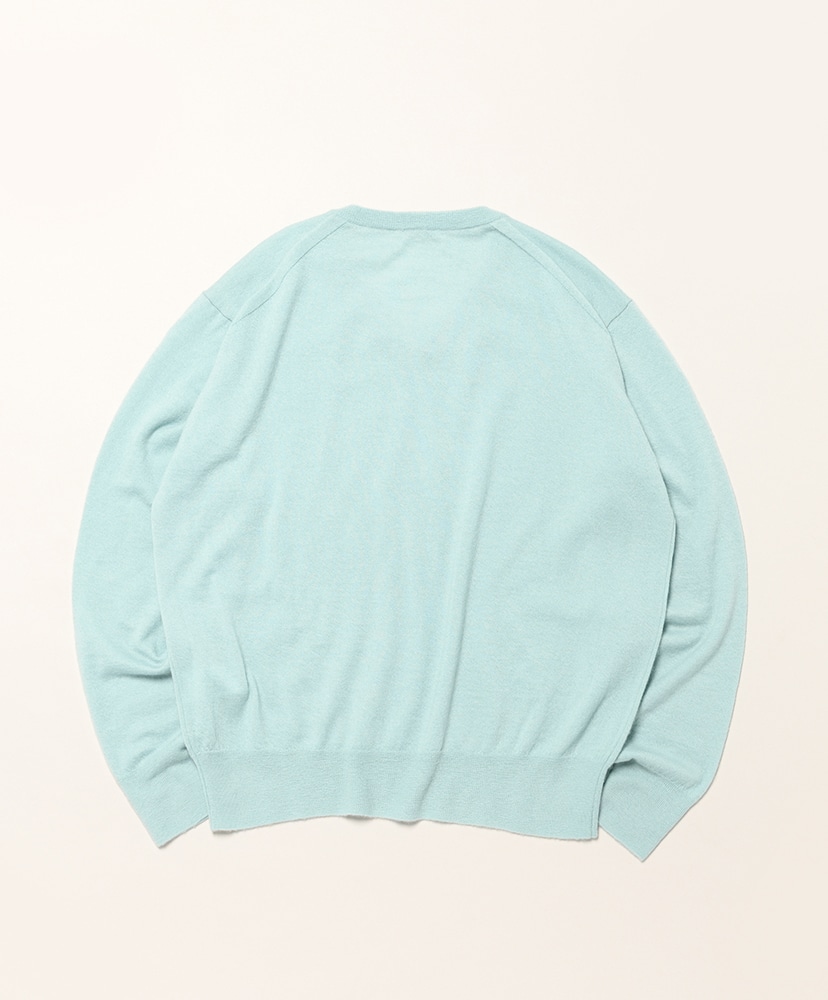 High Gauge Soft Cashmere Knit V-Neck P/O Mint Blue/ミントブルー 3(MEN)