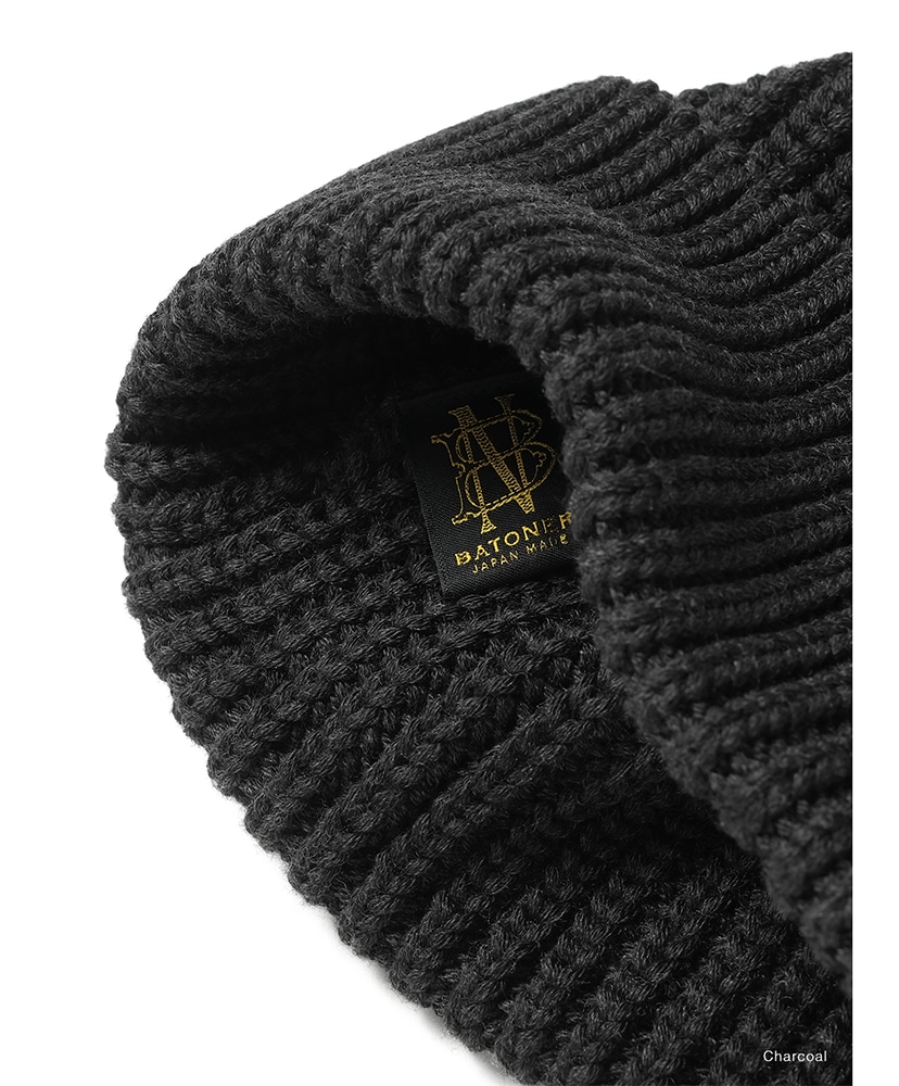 Solid Wool Low Gauge Knit Cap Charcoal/チャコール F(UNISEX)