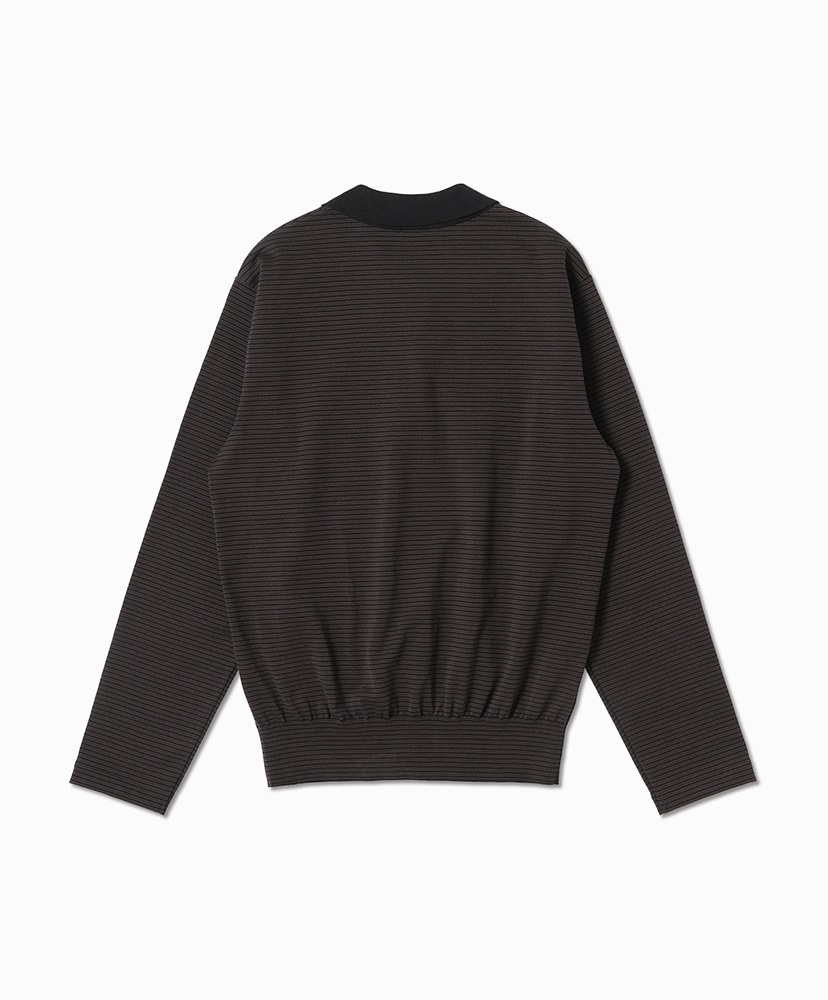 Blousing Polo Long Sleeve T-shirt Black×Brown/ブラック×ブラウン 2(WOMEN)