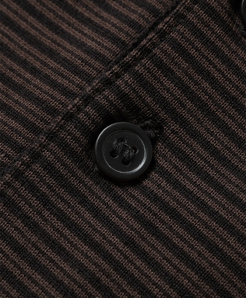 Blousing Polo Long Sleeve T-shirt Black×Brown/ブラック×ブラウン 2(WOMEN)