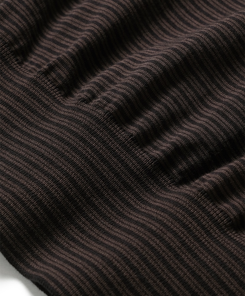 Blousing Polo Long Sleeve T-shirt Black×Brown/ブラック×ブラウン 2(WOMEN)