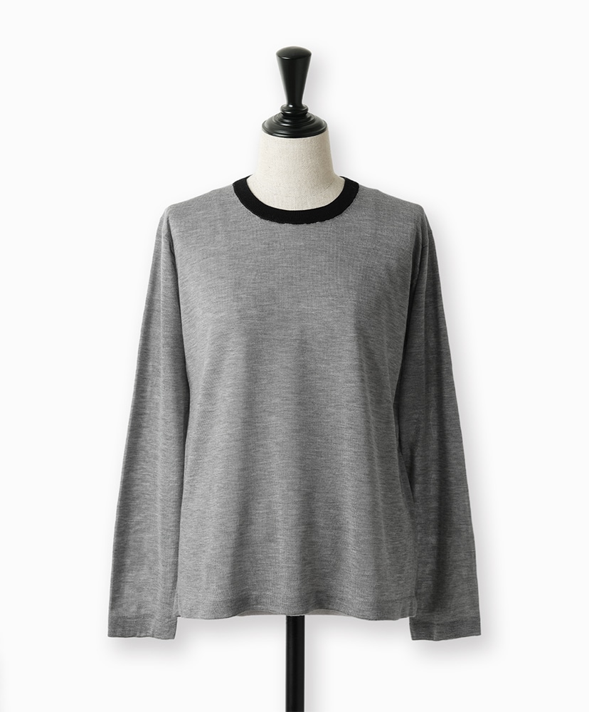 Melty TENJIKU Crew Neck Gray×Black/グレー×ブラック 1(WOMEN)