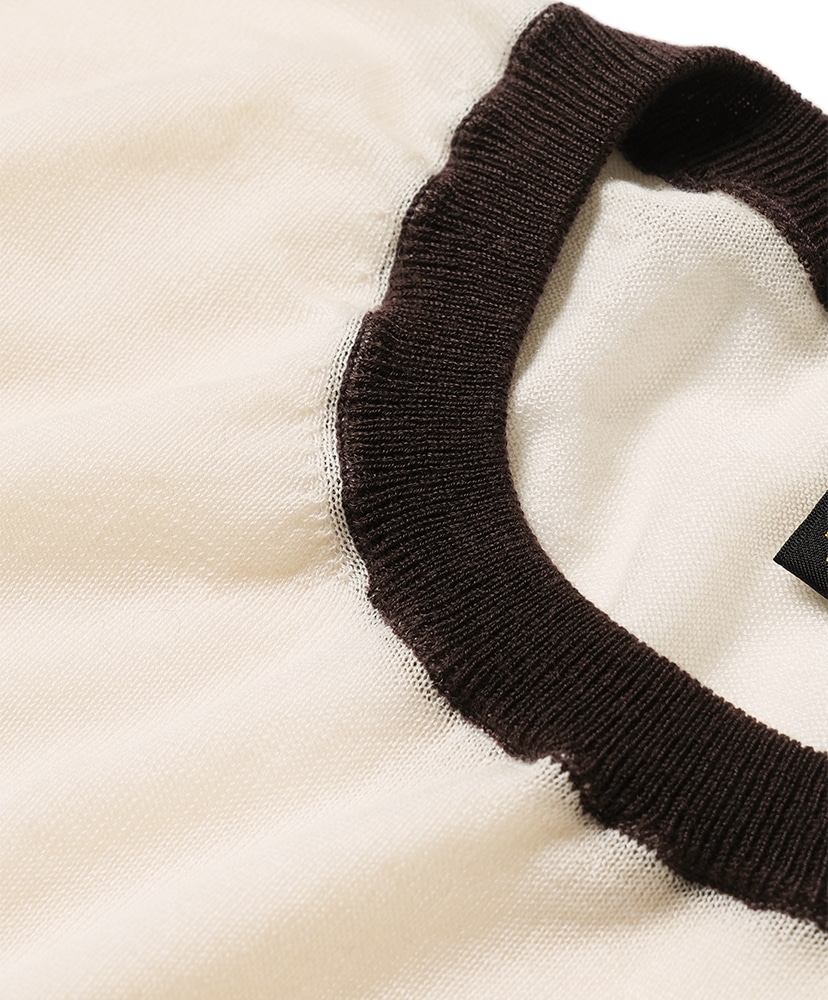 Melty TENJIKU Crew Neck Ivory×Brown/アイボリー×ブラウン 1(WOMEN)