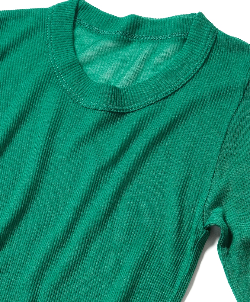 Melty Rib Crew Neck Green/グリーン 1(WOMEN)