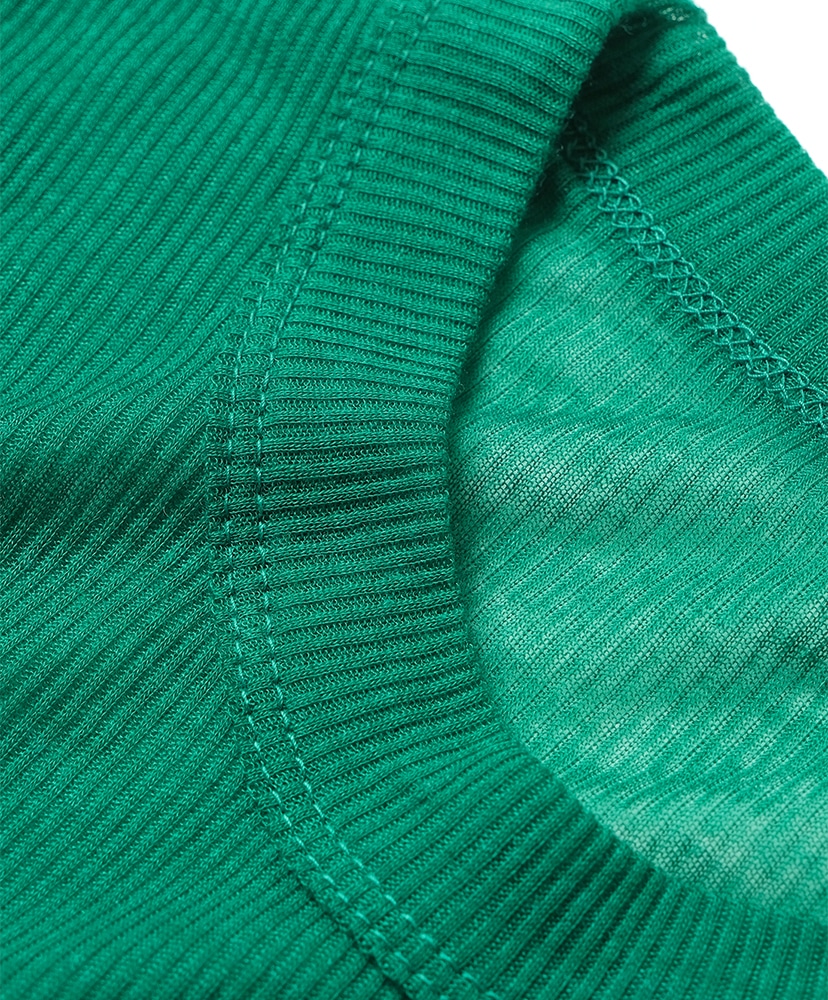 Melty Rib Crew Neck Green/グリーン 1(WOMEN)