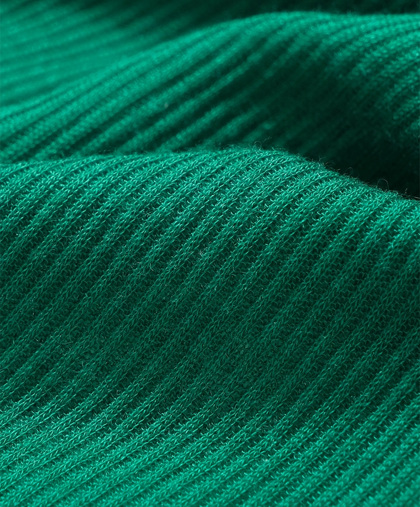 Melty Rib Crew Neck Green/グリーン 1(WOMEN)