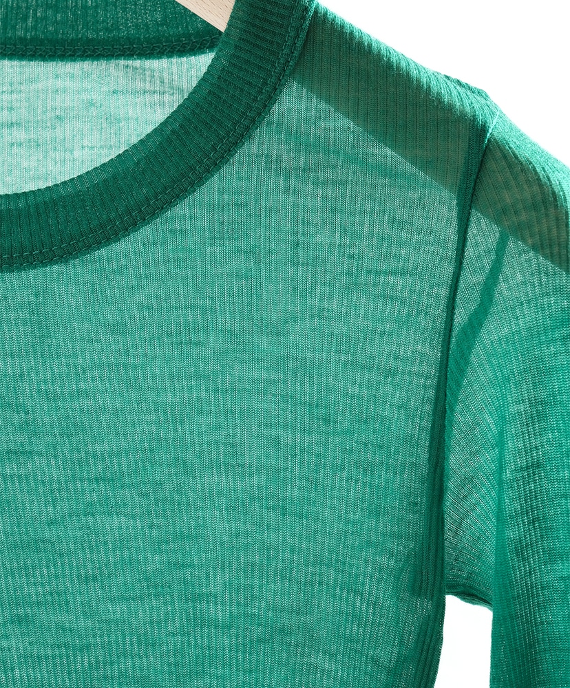 Melty Rib Crew Neck Green/グリーン 1(WOMEN)