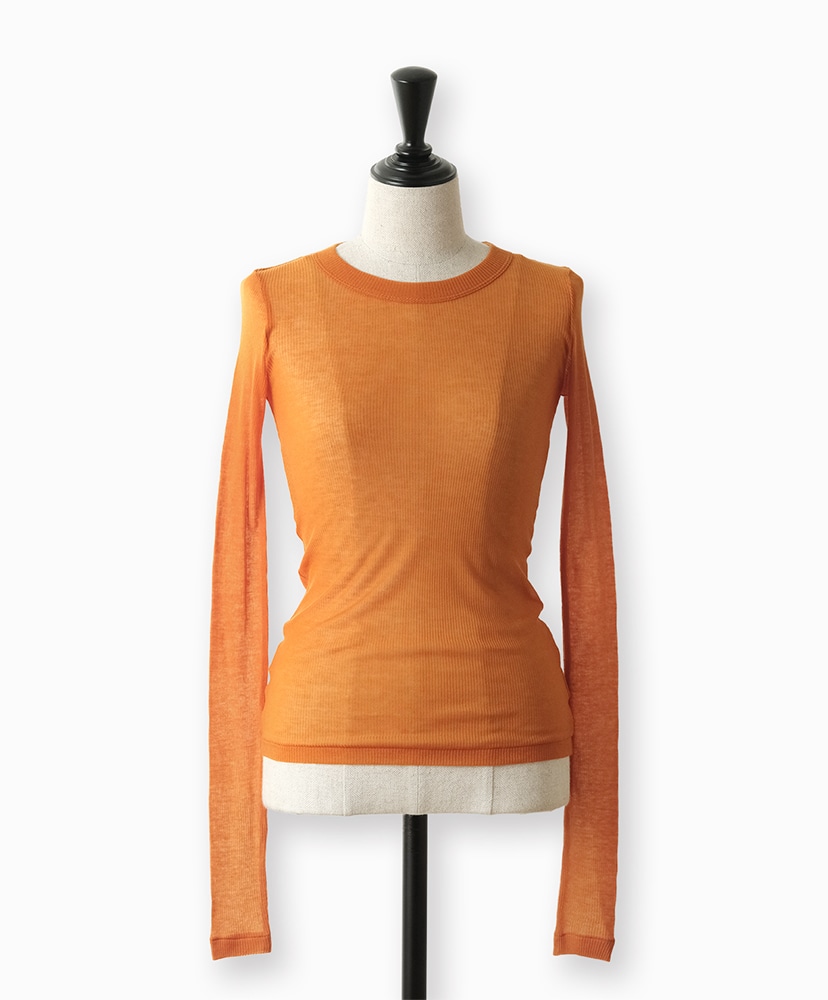 Melty Rib Crew Neck Orange/オレンジ 1(WOMEN)