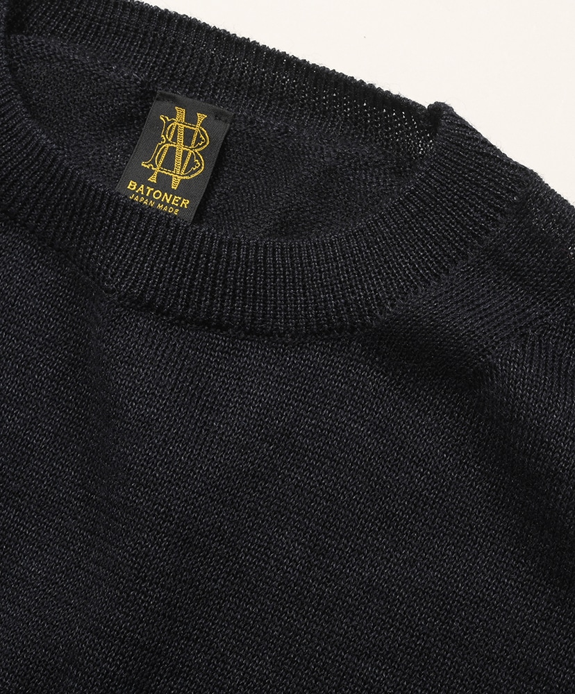 Ramie Wool Crew Neck Navy/ネイビー 1(WOMEN)