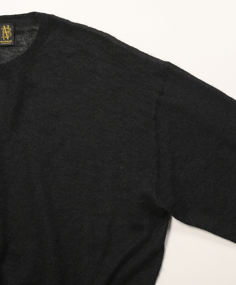 Baby Mohair Sheer Crew Neck Black/ブラック 2(WOMEN)