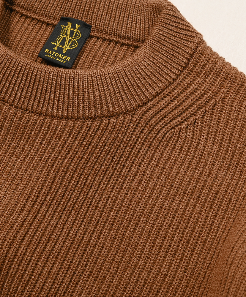 Solid Wool Rib Crew Neck Camel / キャメル 1(WOMEN)