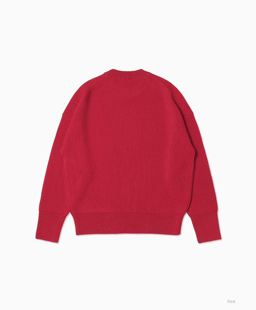 Solid Wool Rib Crew Neck Red/レッド 1(WOMEN)