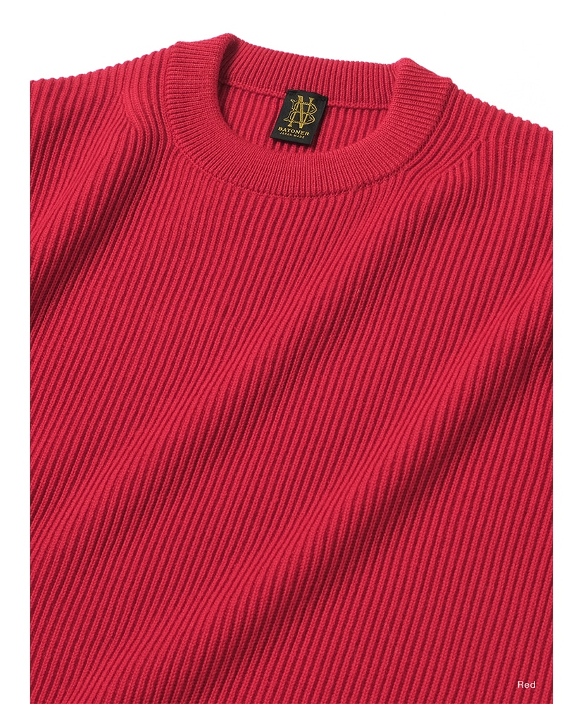 Solid Wool Rib Crew Neck Red/レッド 1(WOMEN)