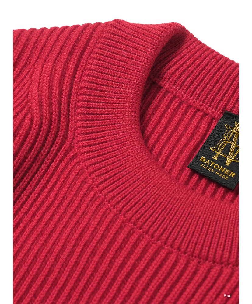 Solid Wool Rib Crew Neck Red/レッド 1(WOMEN)