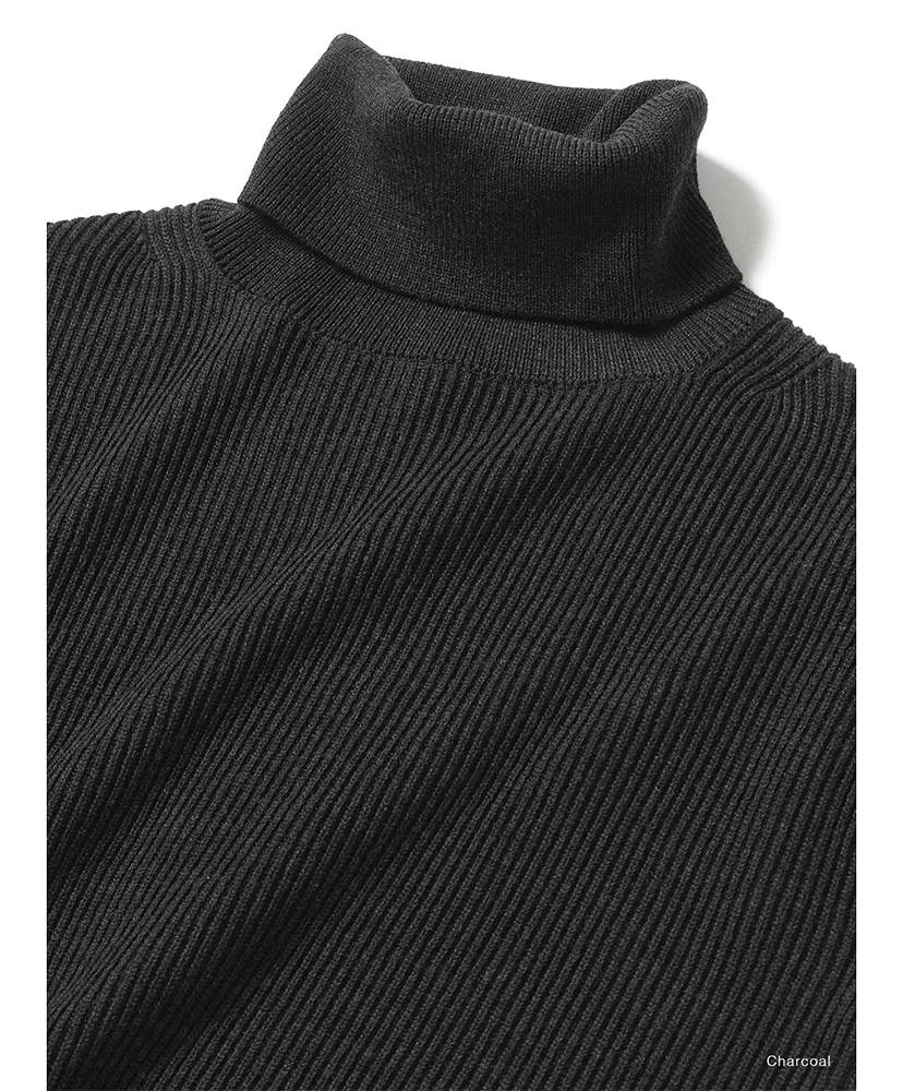 Solid Wool Rib Off Turtle Charcoal/チャコール 1(WOMEN)