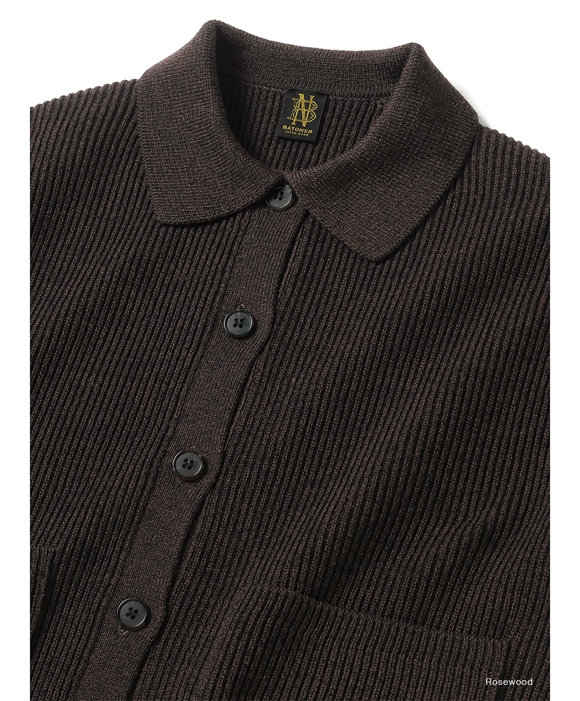 Solid Wool Rib Polo Cardigan Rosewood/ローズウッド 1(WOMEN)