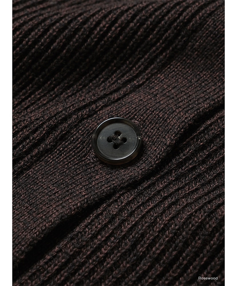 Solid Wool Rib Polo Cardigan Rosewood/ローズウッド 1(WOMEN)