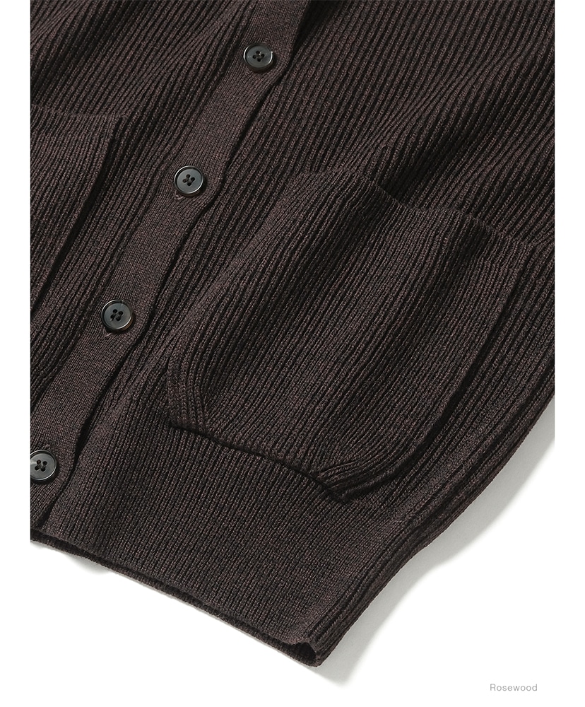 Solid Wool Rib Polo Cardigan Rosewood/ローズウッド 1(WOMEN)